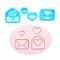Love Letters Clay Cutter Set, Cute Mini Envelopes with Hearts, 4 pc, Adorabilities